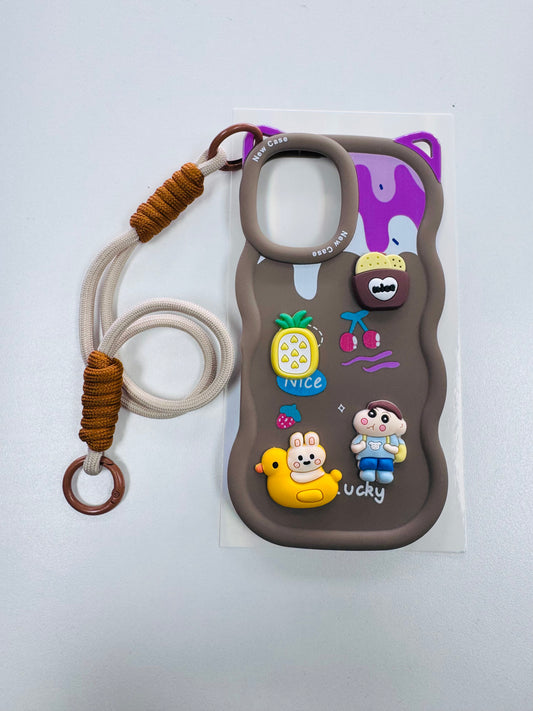 “iPhone 17 / 17 Pro / 17 Pro Max Pouches – Cute Cartoon Designs with Lanyard (South Africa)”