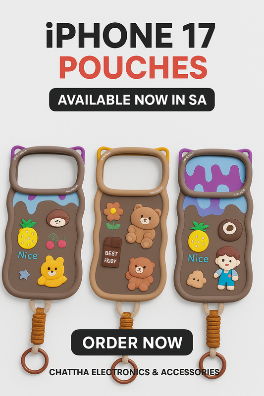 “iPhone 17 / 17 Pro / 17 Pro Max Pouches – Cute Cartoon Designs with Lanyard (South Africa)”
